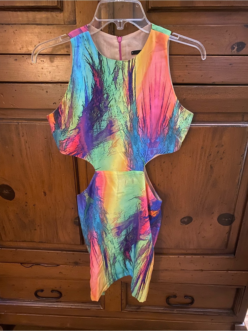 NAVEN Silk Cut-Out Dress-Size Medium